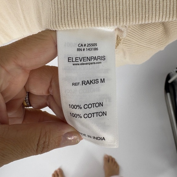 ELEVENPARIS Mens Sweatshirt Rich Kids From Paris Beige Long Sleeve Cotton 2XL - Picture 4 of 8